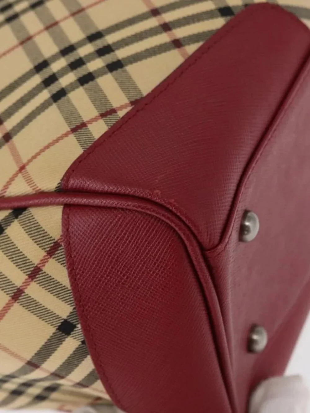 BURBERRY Nova Check Hand Bag Canvas Beige Auth - Picture 10 of 16